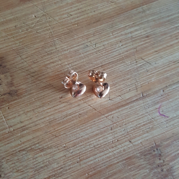 ROSE GOLD Tone CZ Studs (Apple Shape) SOLD ON TITLE - Picture 2 of 5